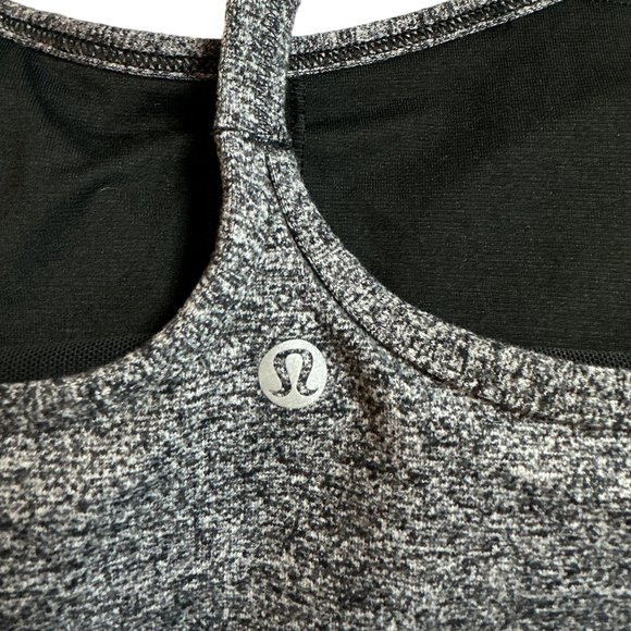 Lululemon Power Y Tank Luon Heathered Black Size 6 EUC - Picture 7 of 10